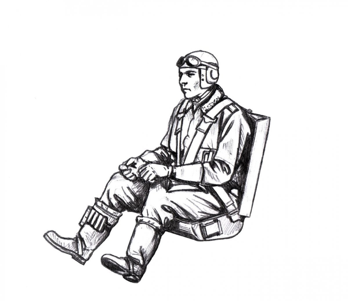 CMK F48368 Bf-109G German Pilot seated (EDUARD) 1/48 – Bild 2