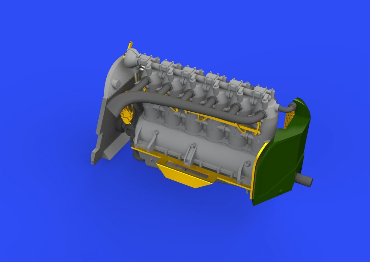 Eduard 672223 Fokker D. VII (OAW) engine/ Mercedes D. III 1/72 EDUARD – immagine 3