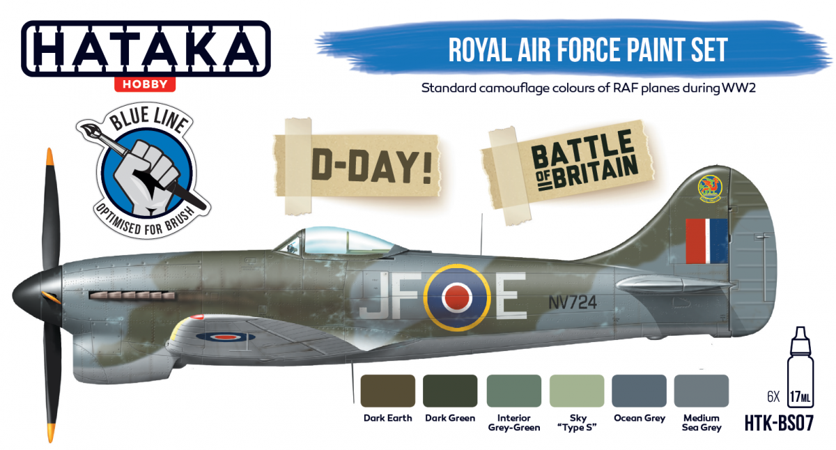 Hataka HTK-BS07 BLUE LINE – Royal Air Force paint set 6x17ml – image 2
