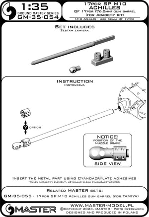 Master GM-35-054 17pdr SP M10 &amp;quot;Achilles&amp;quot; - QF 17pdr gun barrel (76.2mm) (for Academy model) 1/35 – Bild 2