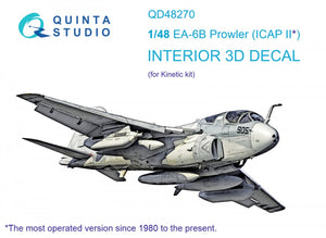 Quinta Studio QD48270 EA-6B Prowler (ICAP II) 3D-Printed &amp;amp; colored Interior on decal paper (Kinetic) 1/48