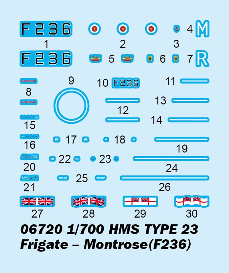 Trumpeter 06720 HMS TYPE 23 Frigate – Montrose (F236) 1/700 – obrázek 4