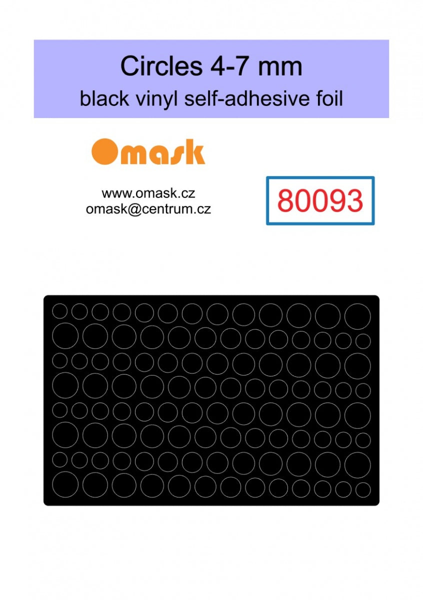 Omask X8001 Universal set 1 - black vinyl foil (80092, 80093, 80094, 80095, 80096) – zdjęcie 3