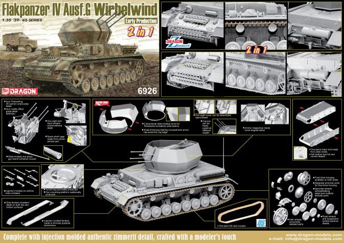 Dragon 6926 Flakpanzer IV Ausf.G &amp;quot;Wirbelwind&amp;quot; Early Production (2 in 1) 1/35 – obrázek 2