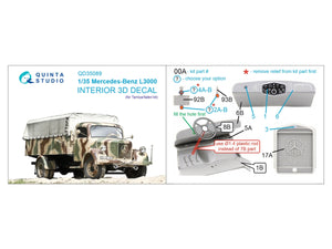 Quinta Studio QD35089 Mercedes-Benz L3000 3D-Printed &amp;amp; colored Interior on decal paper (Tamiya/Italeri) 1/35 – image 2