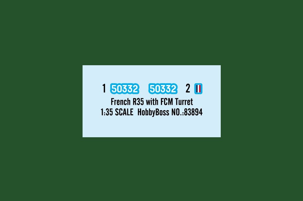 Hobby Boss 83894 French R35 with FCM turret tank 1/35 – obrázek 3