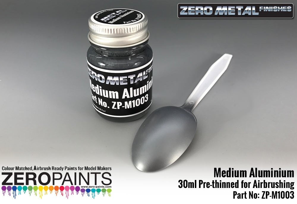 Zero Paints ZP-M1003 Medium Aluminum Paint Zero Metal Finishes 30ml