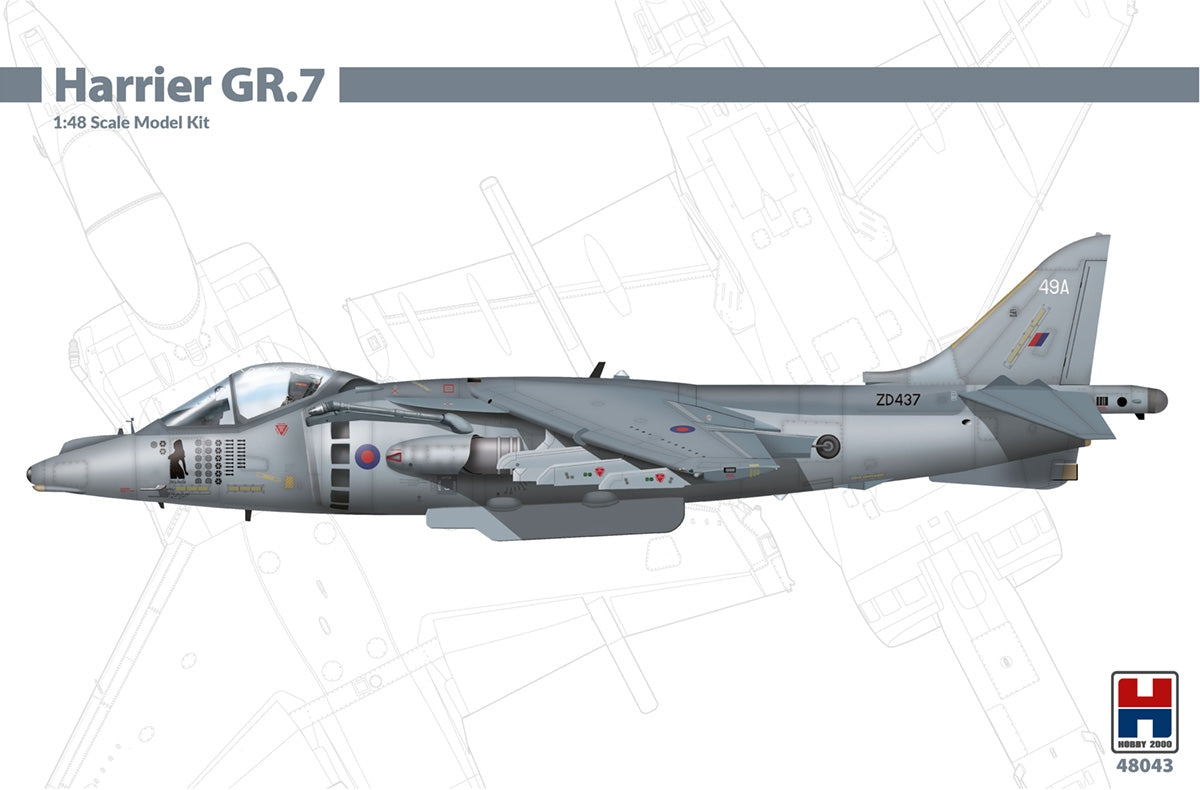 Hobby 2000 48043 Harrier GR.7 ( Hasegawa + CARTOGRAF + MASKS ) 1/48