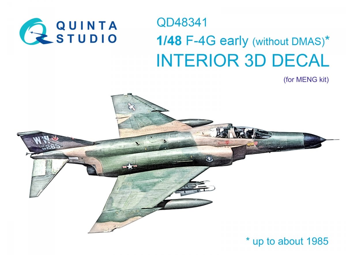 Quinta Studio QD48341 F-4G early 3D-Printed &amp;amp; colored Interior on decal paper (Meng) 1/48