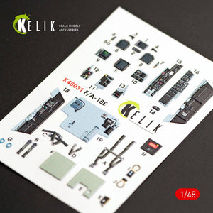 KELIK K48031 F/A-18E &amp;quot;SUPER HORNET&amp;quot; INTERIOR 3D DECALS FOR MENG KIT 1/48