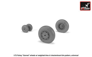 Armory Models AW72413 Fairey Gannet late type wheels w/ weighted tires of checkerboard tire pattern 1/72 – image 3