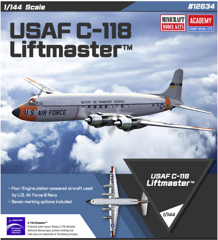 Academy 12634 USAF C-118 Liftmaster 1/144 – immagine 2