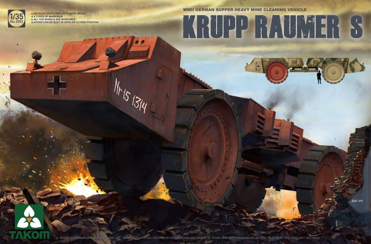 Takom 2053 Krupp Raumer S Véhicule de déminage super lourd allemand de la Seconde Guerre mondiale 1/35