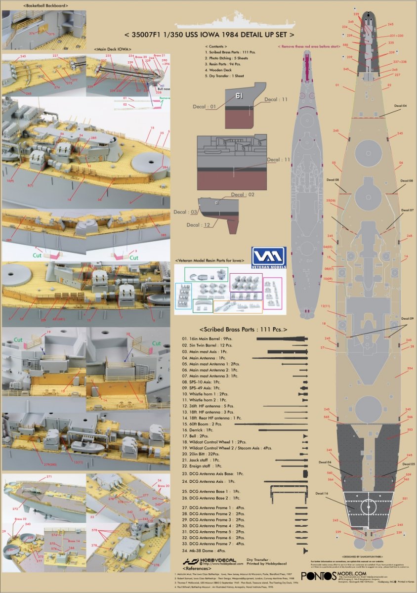 Pontos 35007F1 USS BB-61 Iowa 1984 Detail Up Set 1/350 – image 2