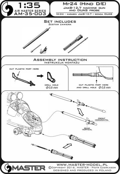 Master AM-35-003 Mi-24 (Hind D/E) - JakB-12.7 machine gun barrel and DUAS probe (metal and resin parts) 1/35 – image 14