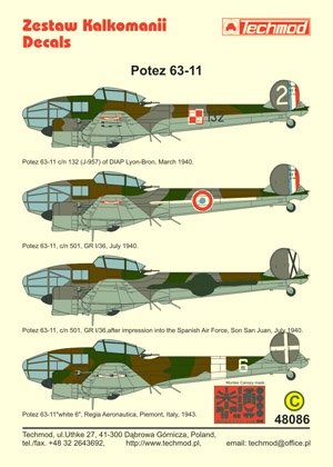 Techmod 48086 - Potez 63-11 1/48 – obrázek 2