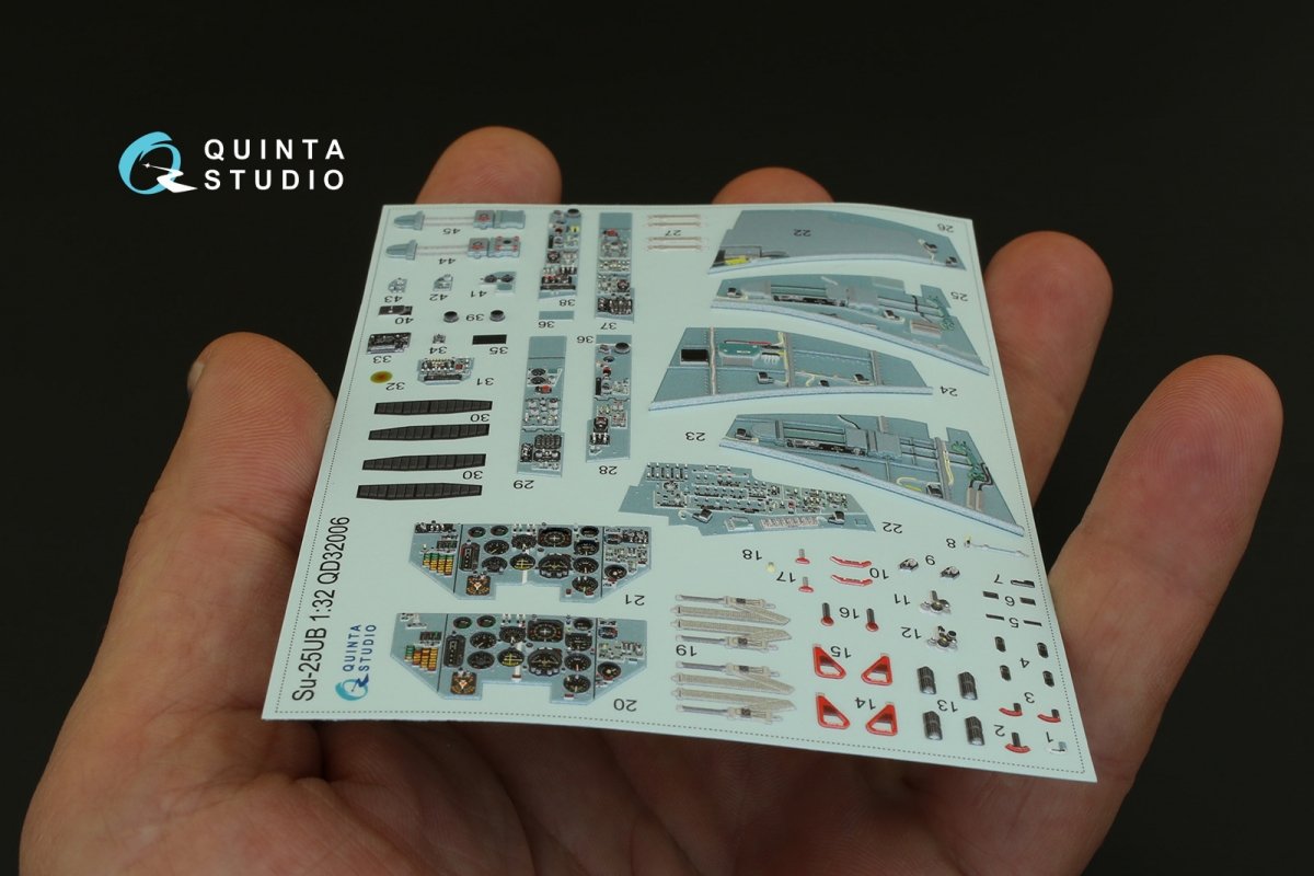 Quinta Studio QD32006 Su-25UB 3D-Printed &amp;amp; colored Interior on decal paper (for Trumpeter kit) 1/32 – obrázek 4