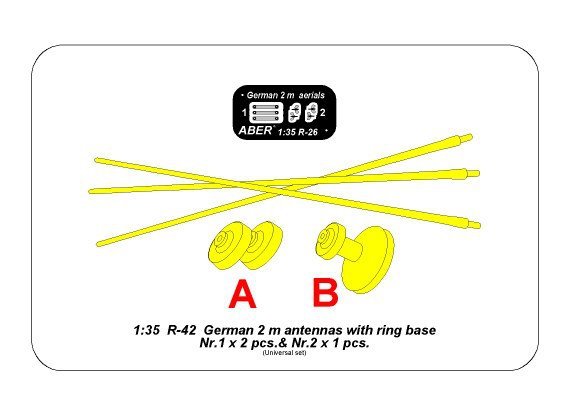 Aber R-42 German 2m aerials with ring base (set of 3 pcs,) – Bild 3