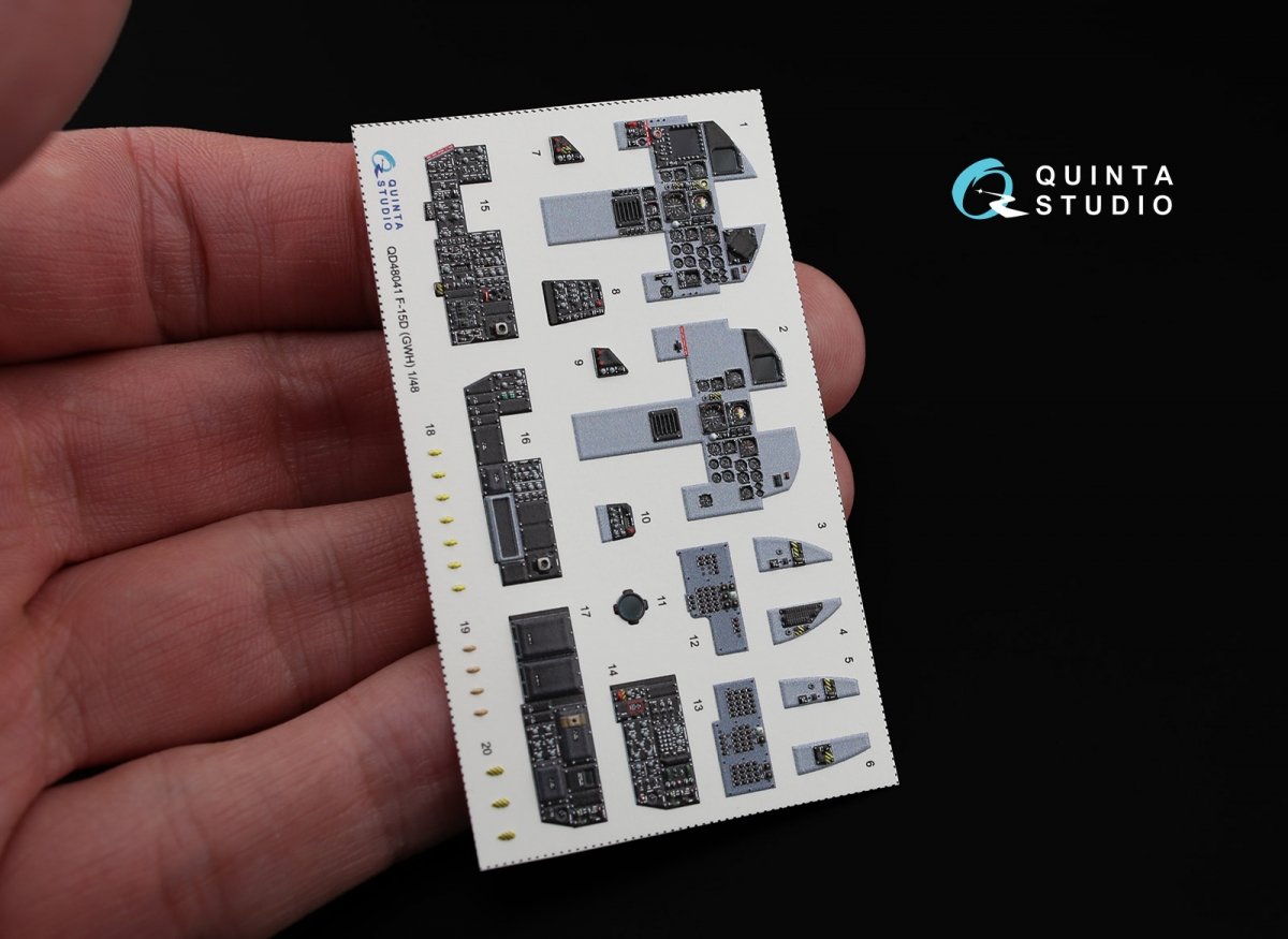 Quinta Studio QD48041 F-15D 3D-Printed &amp;amp; colored Interior on decal paper (for GWH kit) 1/48 – image 6
