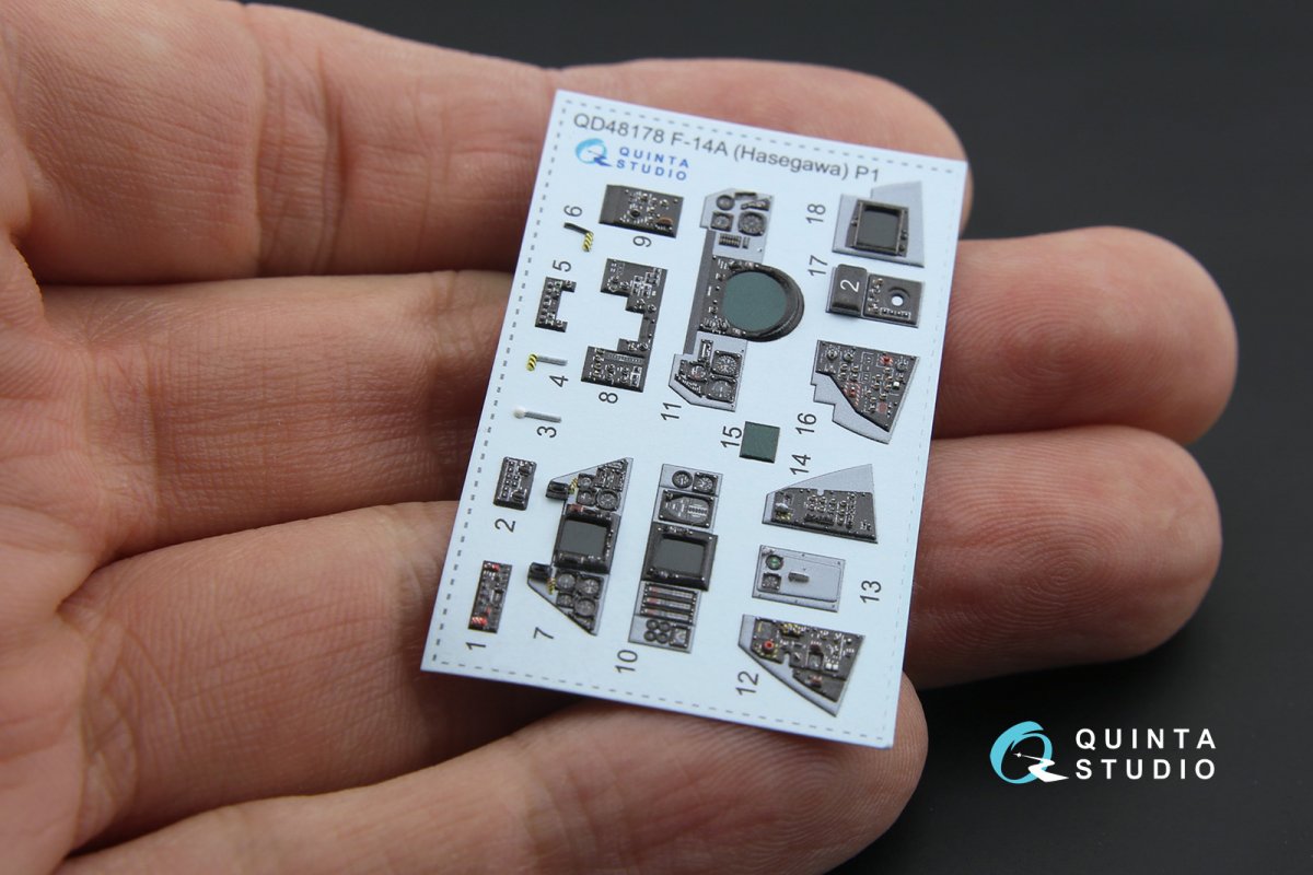 Quinta Studio QD48178 F-14A 3D-Printed &amp;amp; colored Interior on decal paper (for Hasegawa kit) 1/48 – image 11