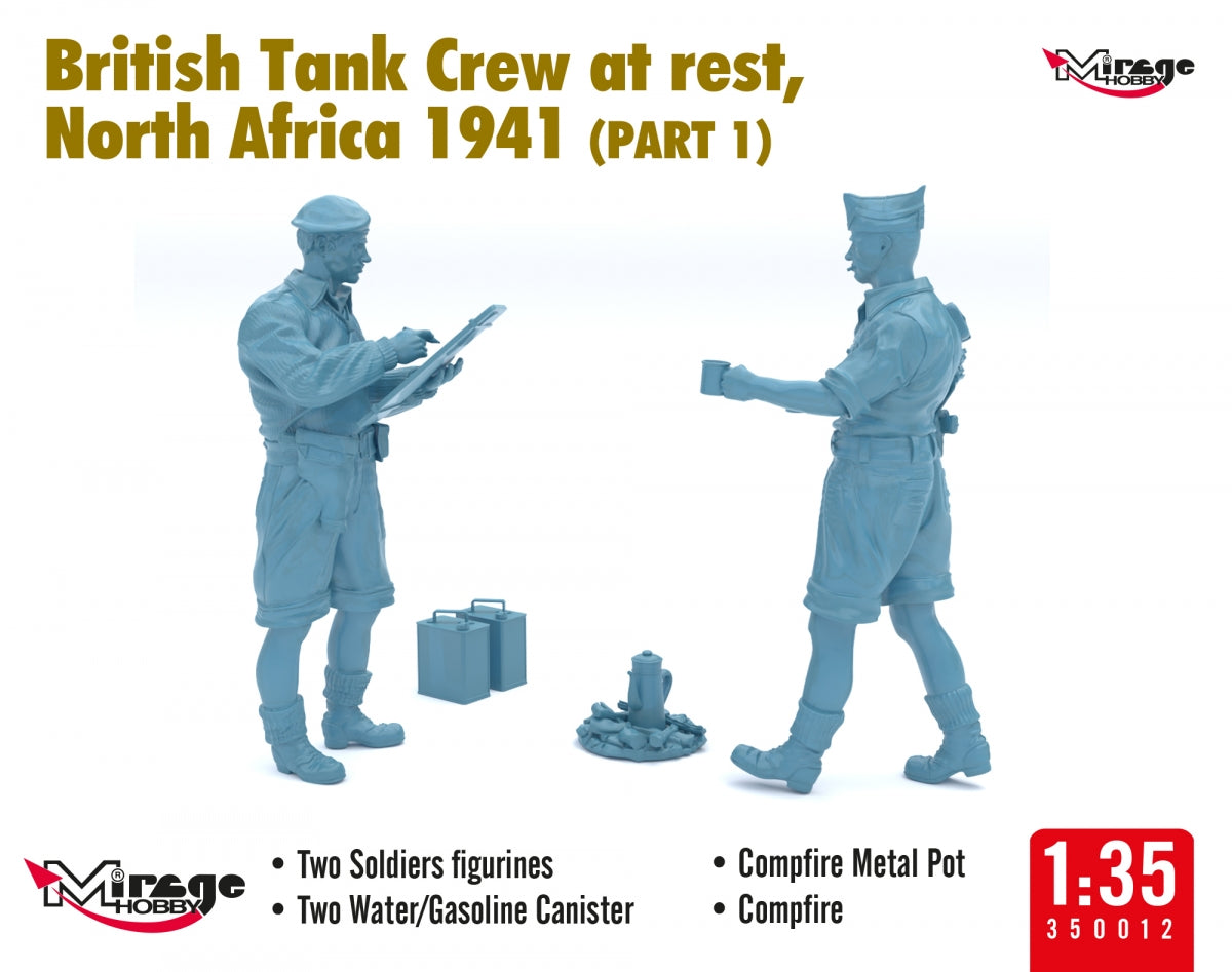 Mirage Hobby 350013 British Tank Crew at Rest, North Africa 1941 (Part I) 1/35 – obrázek 4