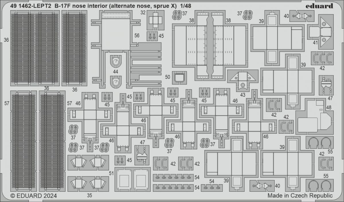 Eduard 491462 B-17F nose interior (alternate nose, sprue X) EDUARD 1/48 – Bild 2