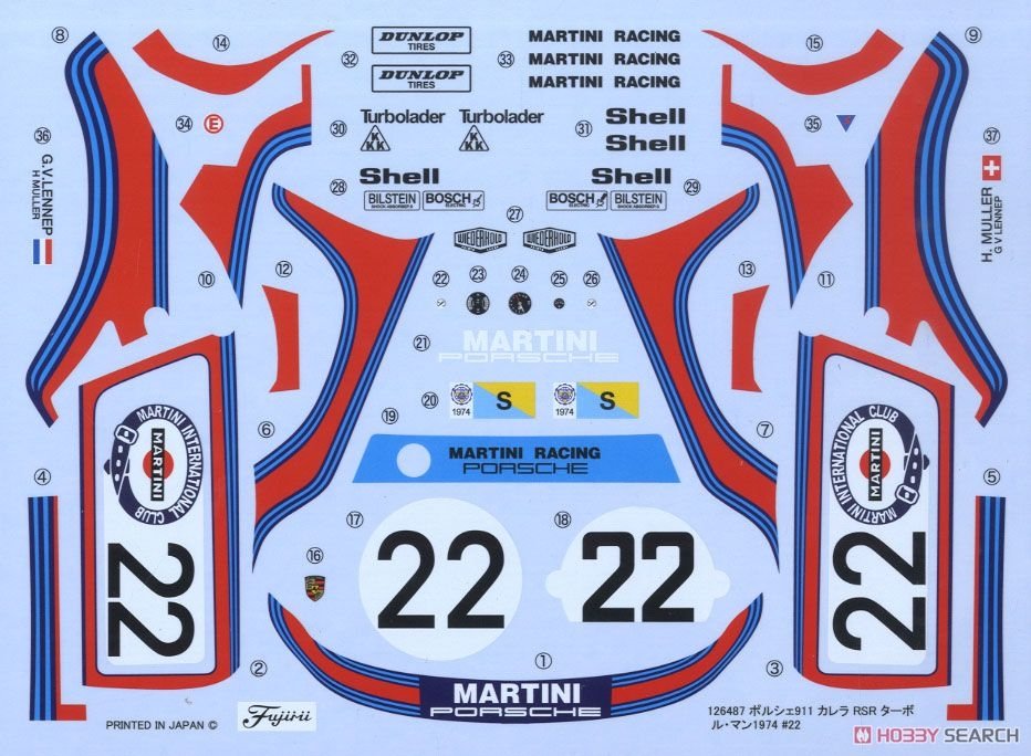 Fujimi 126487 RS-23 Porsche 991 Carrera RSR Turbo Le Mans 1974 #22 1/24 – image 10