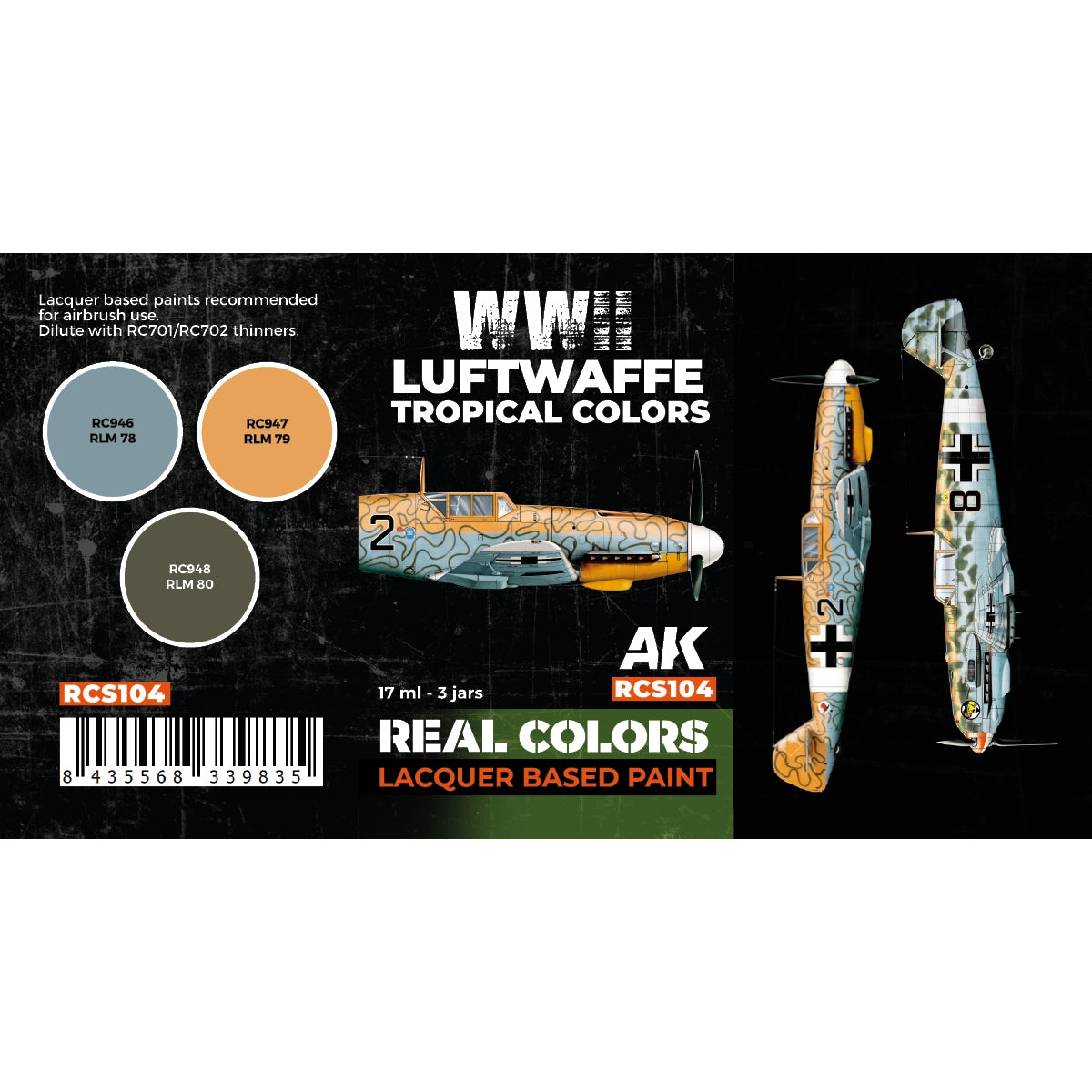 AK Interactive RCS104 WWII Luftwaffe Tropical Colors 3x17ml – image 2