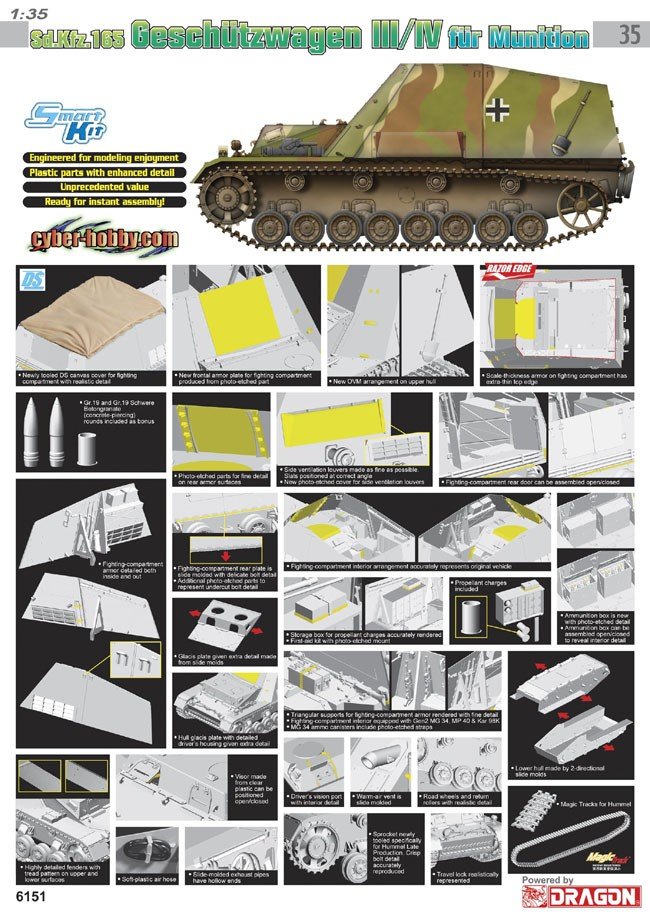 Cyber Hobby 6151 Sd.Kfz.165 Geschutzwagen III/IV fur Munition 1/35 – Bild 2