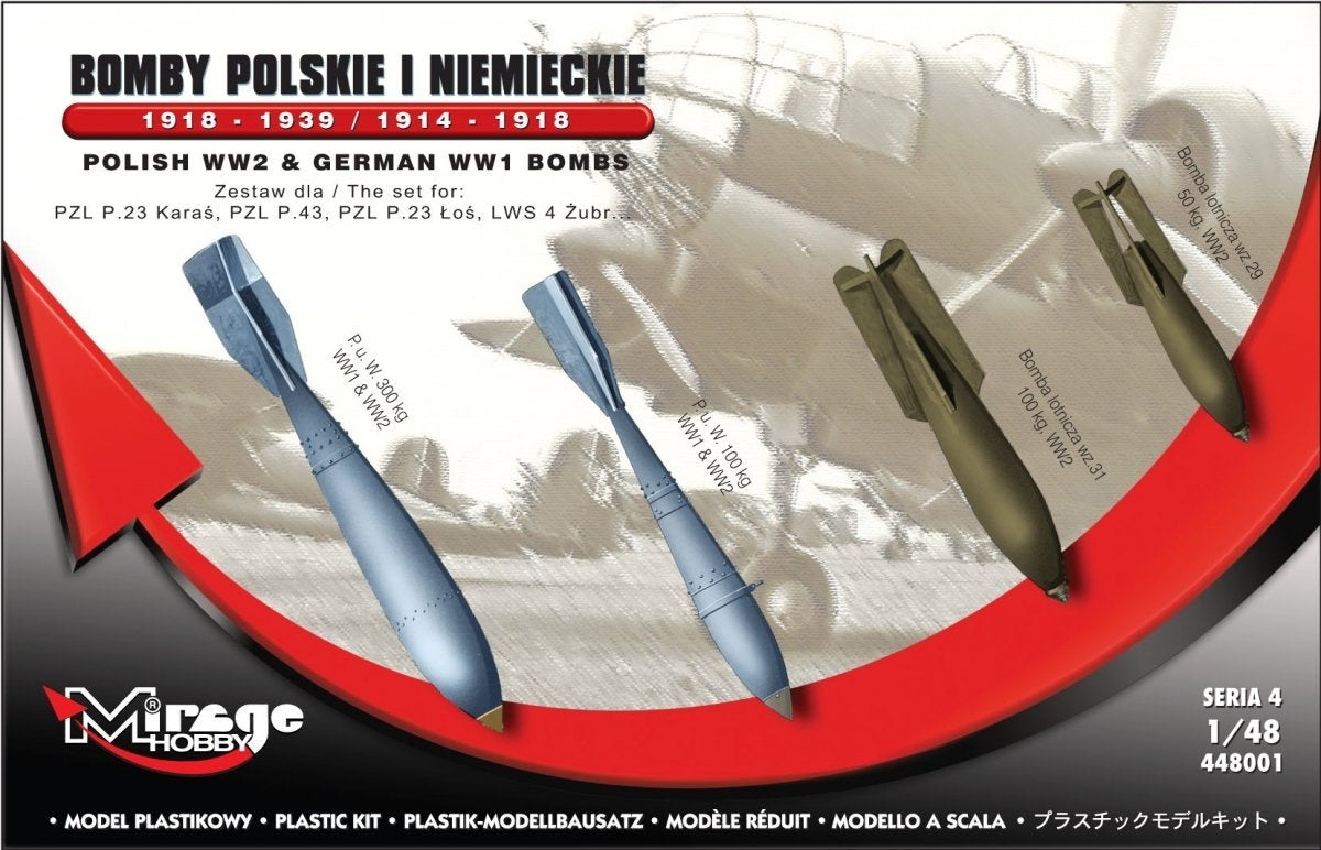 Mirage 448001 Polish and German Bombs 1918-1939 / 1914-1918 1/48