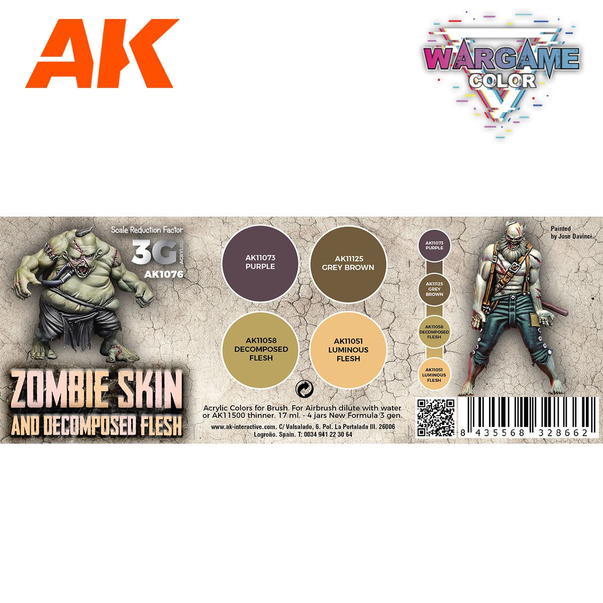 AK Interactive AK1076 WARGAME COLOR SET. ZOMBIE SKIN. 4x17 ml – image 2