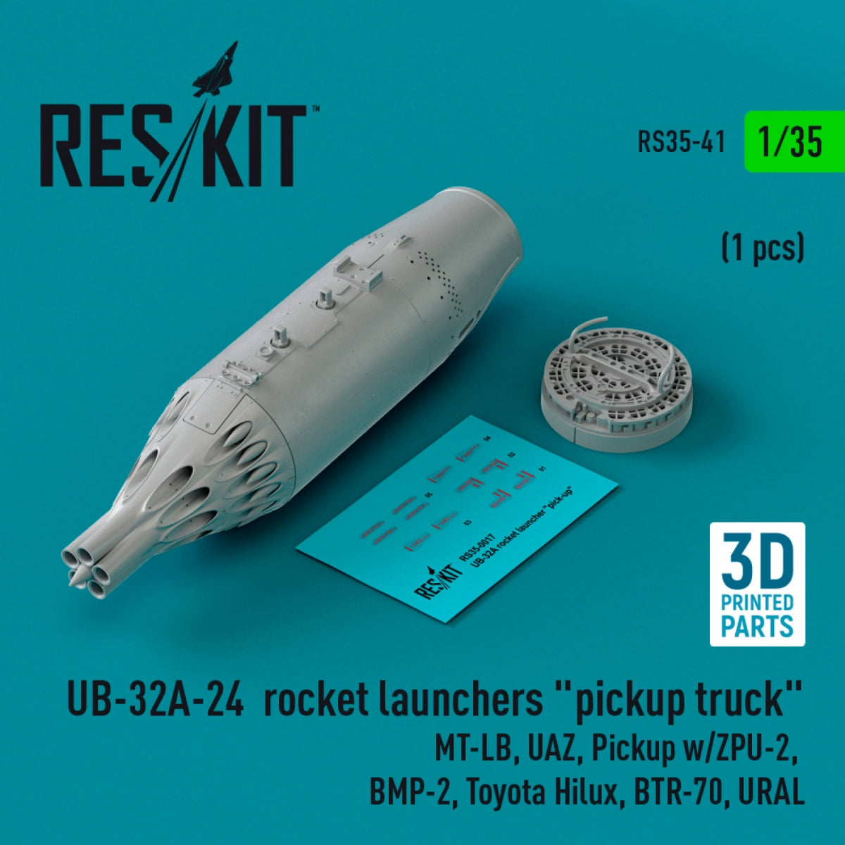 RESKIT RS35-0041 UB-32A-24 rocket launchers &amp;quot;pickup truck&amp;quot; (1 pcs) (3D Printed) 1/35