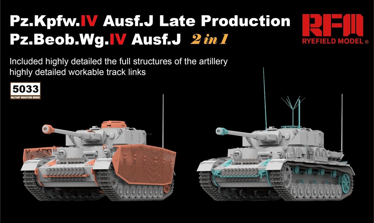 Rye Field Model 5033 Pz.Kpfw.IV Ausf.J Late Production/ Pz.Beob.Wg.IV Ausf.J 2 in 1 1/35 – obrázek 2
