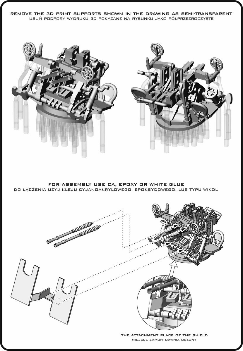 Master SM-350-122 IJN Type 96 25mm - PODWÓJNA podstawa - wczesna z celownikiem pierścieniowym (6 szt.) 1/350 – Bild 7
