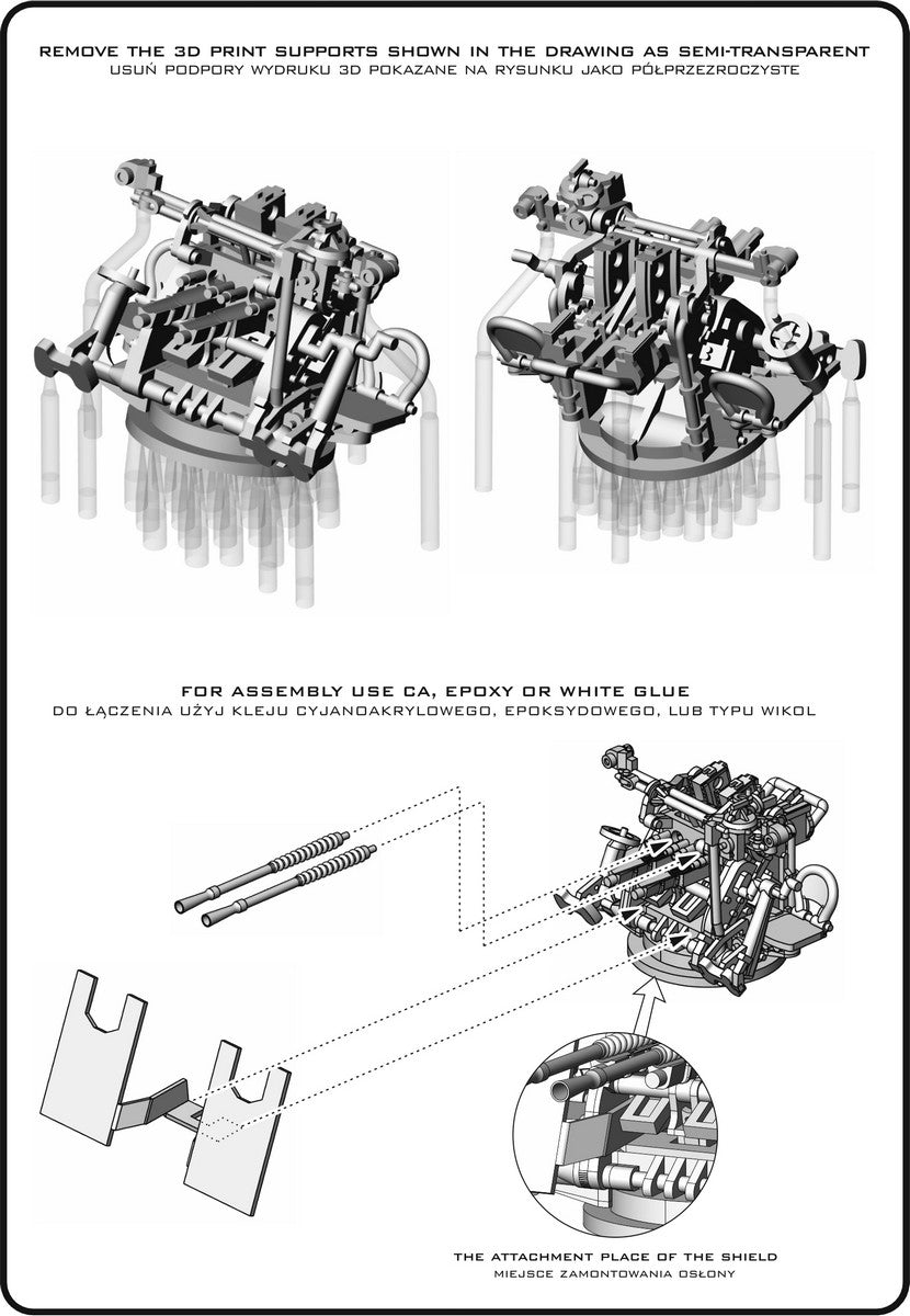 Master SM-350-123 IJN Type 96 25mm - PODWÓJNA podstawa - późna z celownikiem mechanicznym &amp;quot;Le Prieur&amp;quot; (6 szt.) 1/350 – obrázek 7