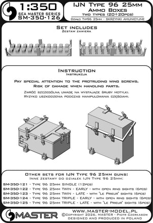 Master SM-350-126 IJN Type 96 25mm - Skrzynki amunicyjne - dwa typy (20+20 szt.) 1/350 – image 7