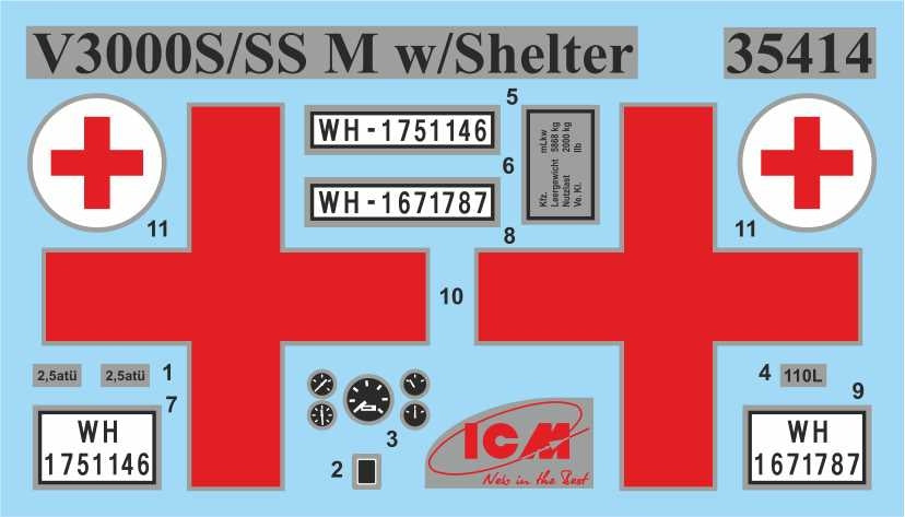 ICM DS3523 Sankas WWII Wehrmacht Ambulance Trucks 1/35 – obrázek 2