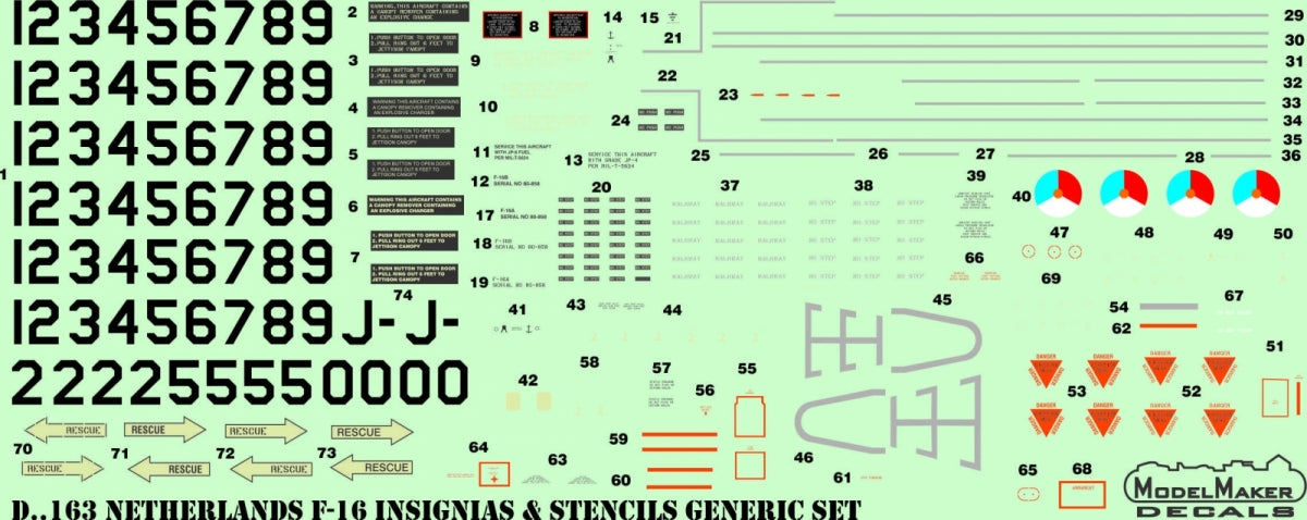 ModelMaker Decals D48165 Netherlands F-16 NTM 2018 1/48 – imagen 3