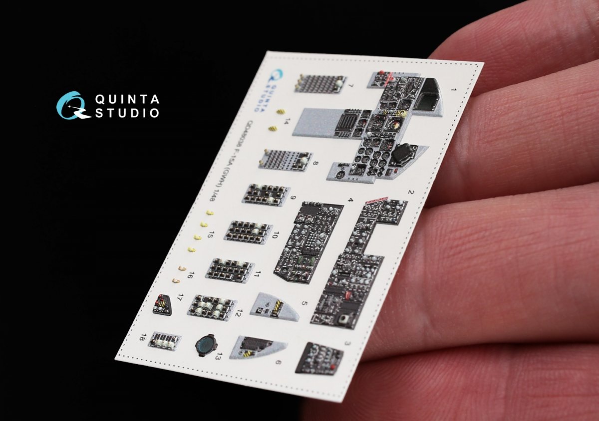 Quinta Studio QD48038 F-15A 3D-Printed &amp;amp; colored Interior on decal paper (for GWH kit) 1/48 – image 6