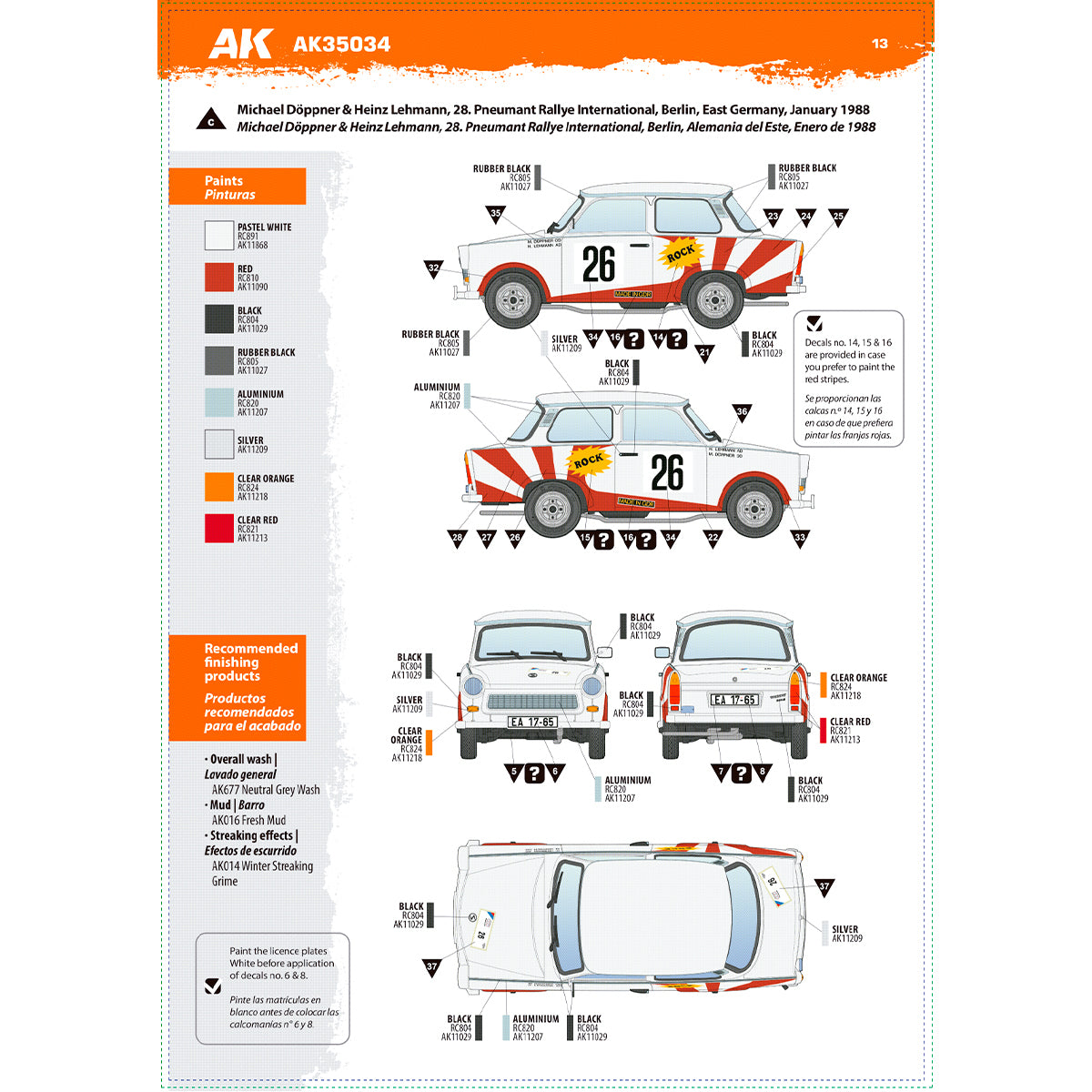 AK-Interactive 35034-A Trabi 601 Rallye with Rallye Driver Figure 1/35 – zdjęcie 8