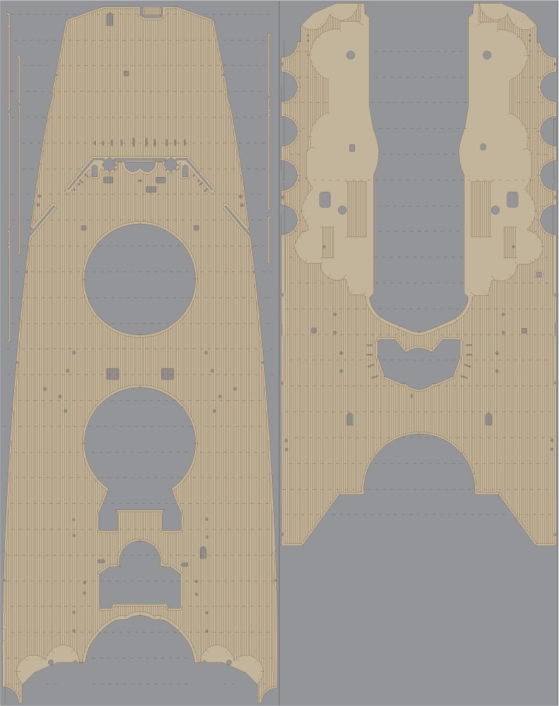 Pontos 35029WD1 IJN Yamato Wooden Deck set 1945 1/350
