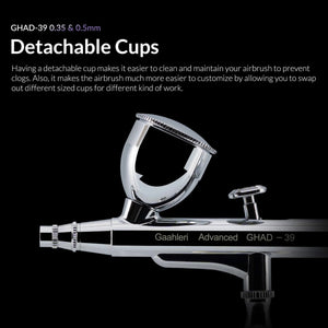 Gaahleri 40133 Advanced Series GHAD-39 Airbrush 0,35 mm &amp; 0,5 mm, 1/4 oz &amp; 1/2 oz