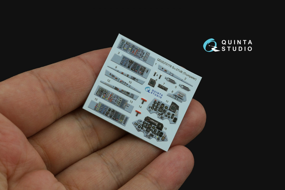 Quinta Studio QD+72180 Su-33 3D-Printed &amp;amp; colored Interior on decal paper (Trumpeter) (with 3D-printed resin part) 1/72 – obrázek 6
