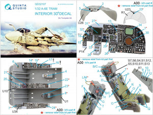 Quinta Studio QD32107 A-6E TRAM Intruder 3D-Printed &amp;amp; colored Interior on decal paper (Trumpeter) 1/32 – obrázek 9