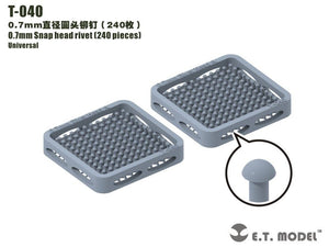 ET Model T-040 0.7mm Snap head rivet (240 pieces) (rivets)