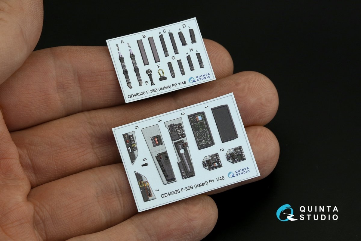 Quinta Studio QD48326 F-35B 3D-Printed &amp;amp; colored Interior on decal paper (Italeri) 1/48 – imagen 4