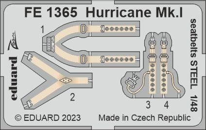 Eduard FE1365 Hurricane Mk. And seatbelts STEEL HOBBY BOSS 1/48