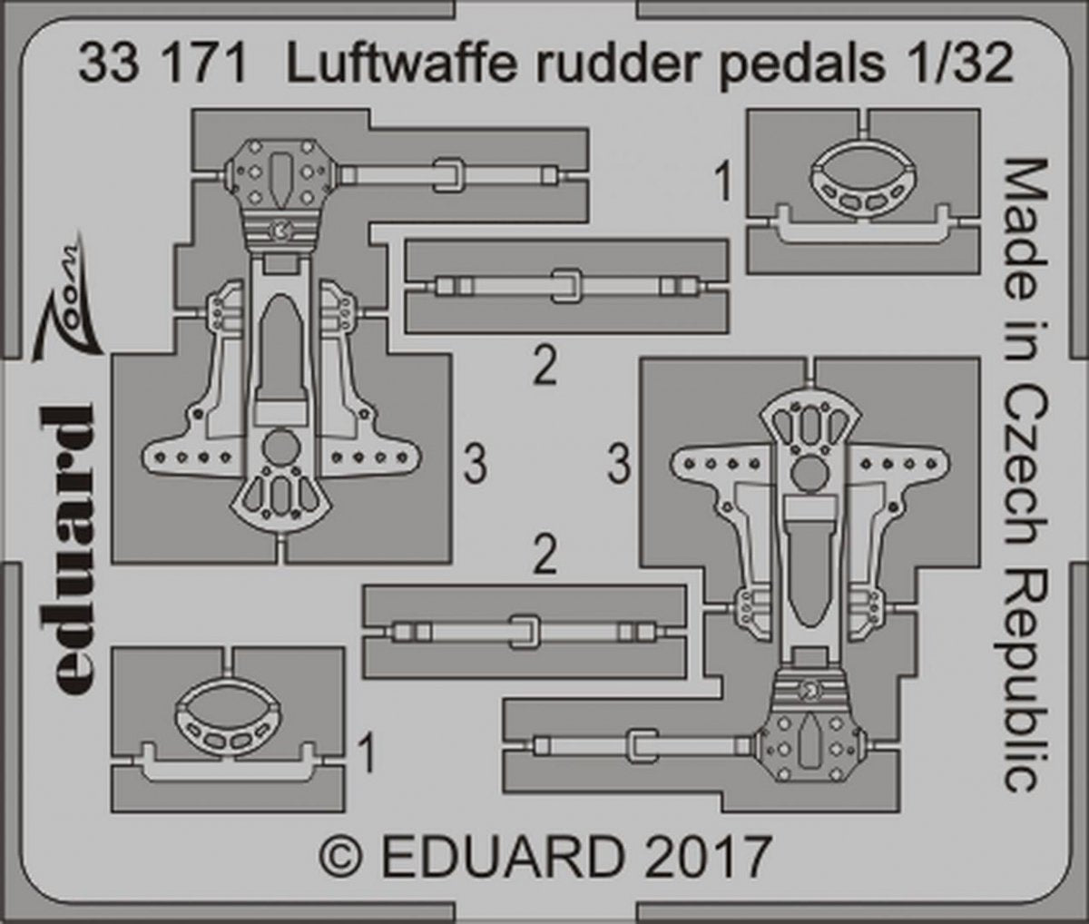 Eduard 33171 Luftwaffe rudder pedals 1/32