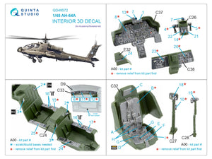 Quinta Studio QD48572 AH-64A 3D-Printed &amp;amp; colored Interior on decal paper (Academy/Modelist) 1/48 – obrázek 12
