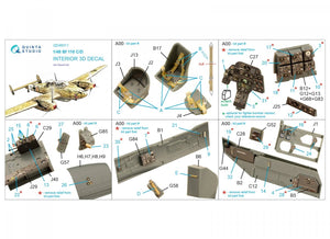 Quinta Studio QD48311 Bf 110C/D 3D-Printed &amp;amp; coloured Interior on decal paper (Eduard) 1/48 – zdjęcie 6